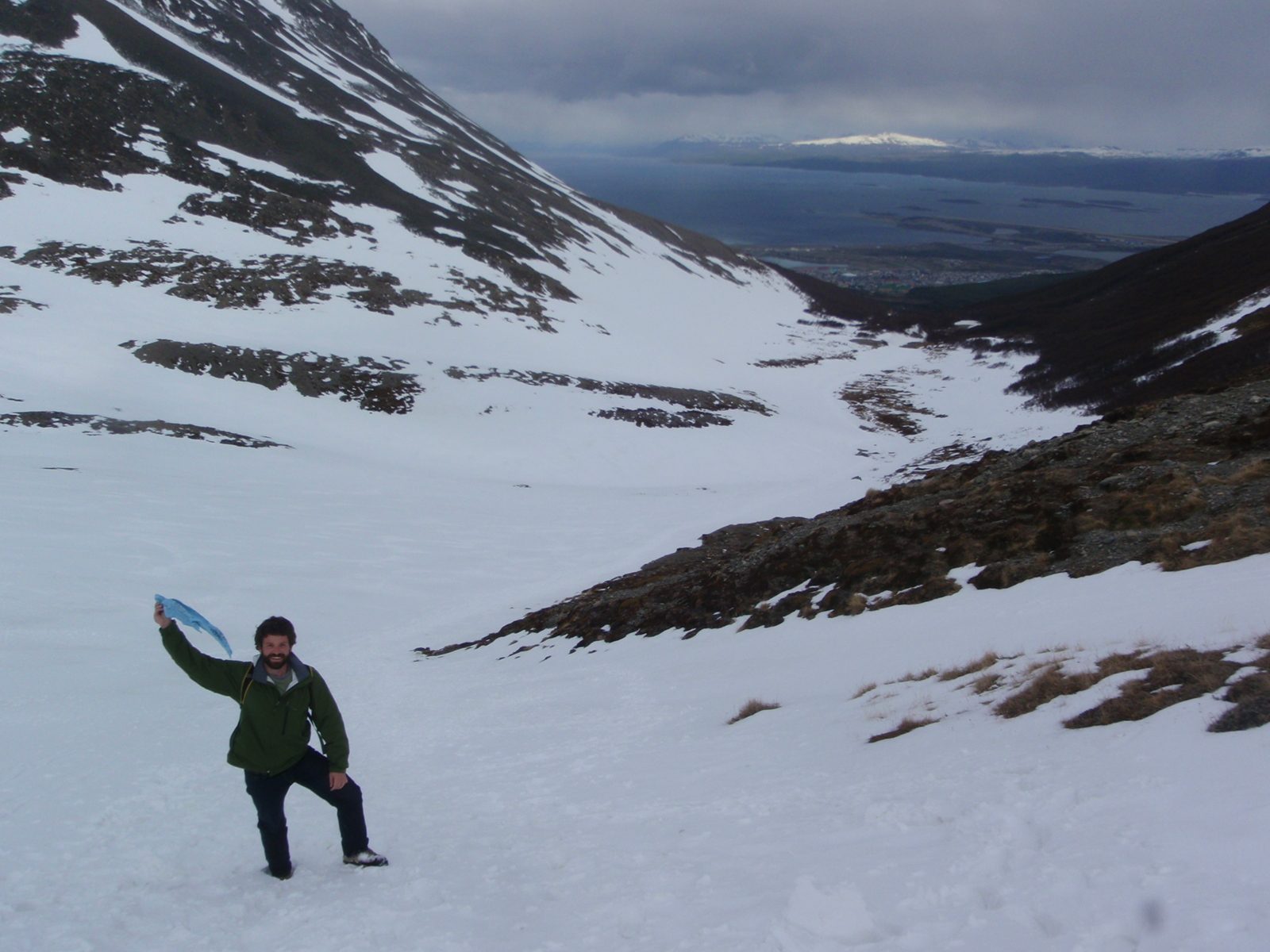 Jay hiking up the Martial Glacier.  Good thing we have tennis shoes.