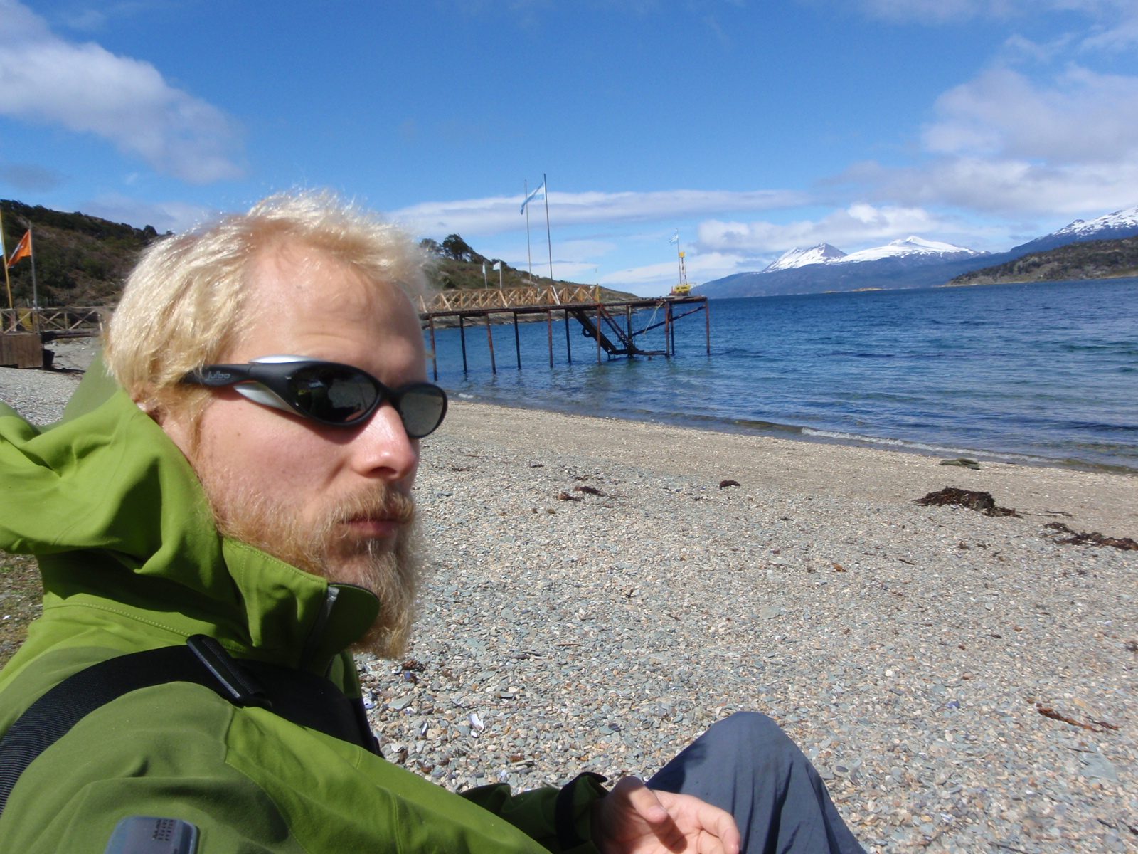 John eating some lunch on the beach at the start of our hike.