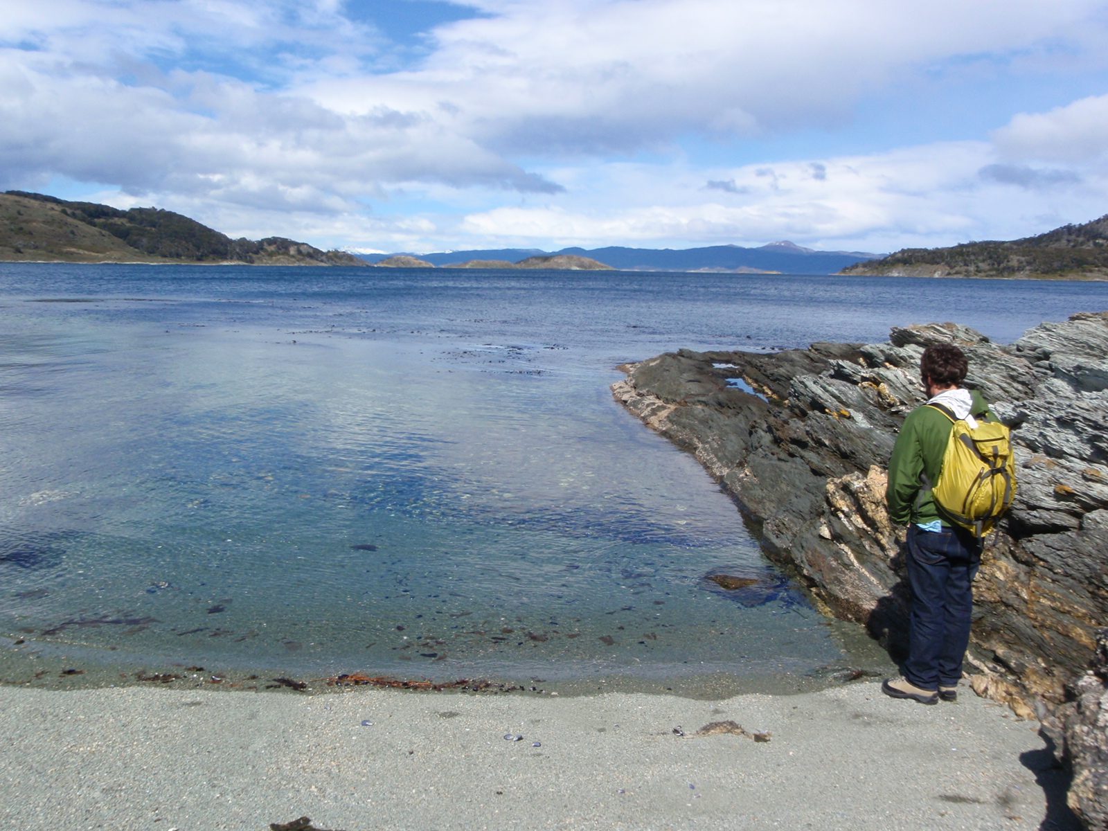 Jay, looking at some mussel beds.