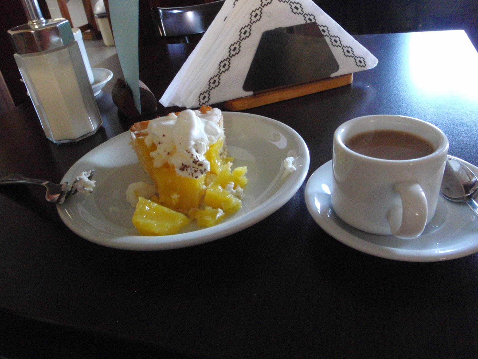 We stopped at a cafe along the way (literally the only structure along the way) and got to use...