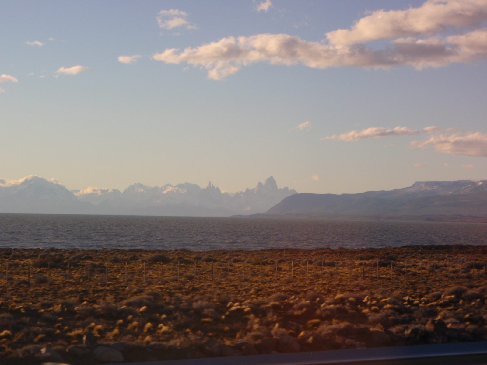Getting closer to El Chaltén.  Seeing Cerro Torre and Cerro Fitzroy across Lago Viedma.