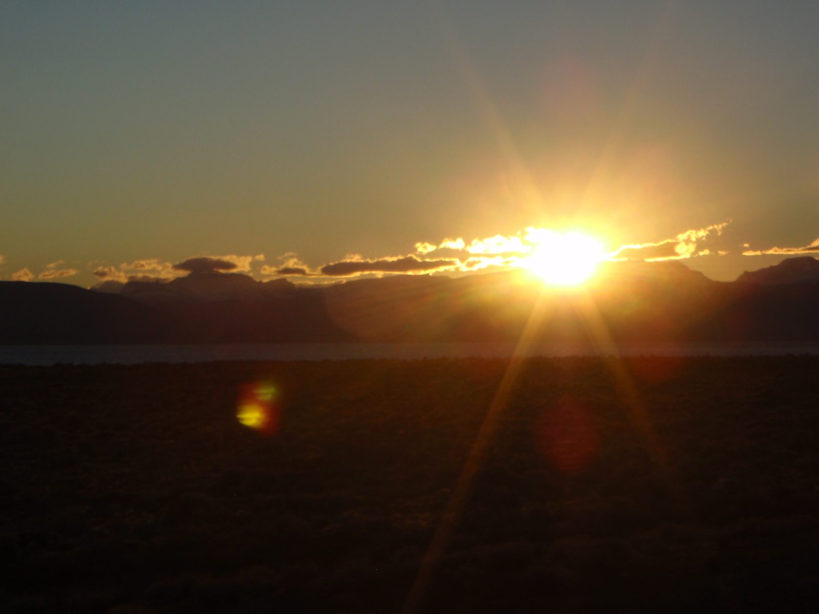Sunset over the Andes during the drive to El Chaltén.