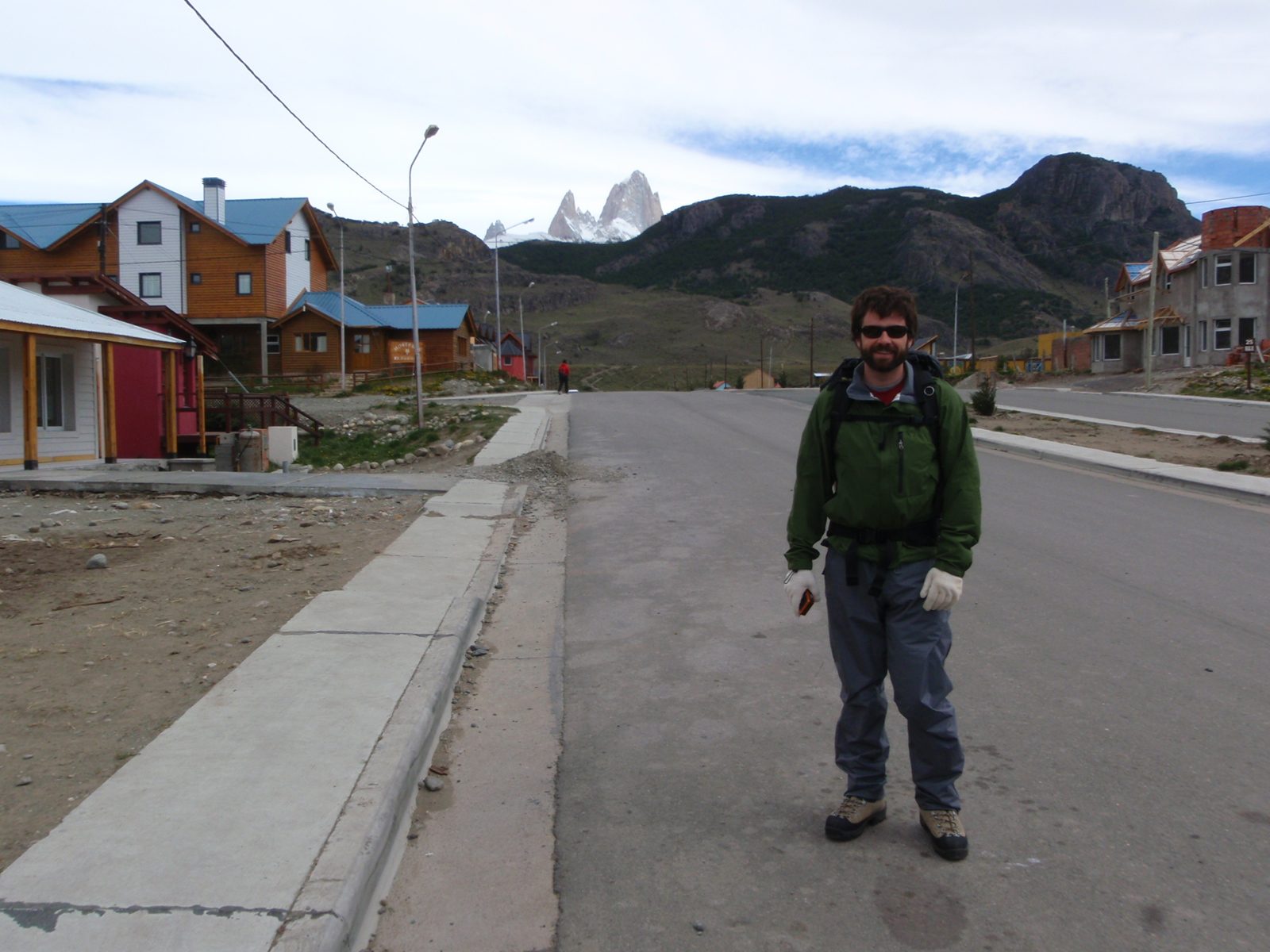 Walking through the sleepy streets of El Chaltén.