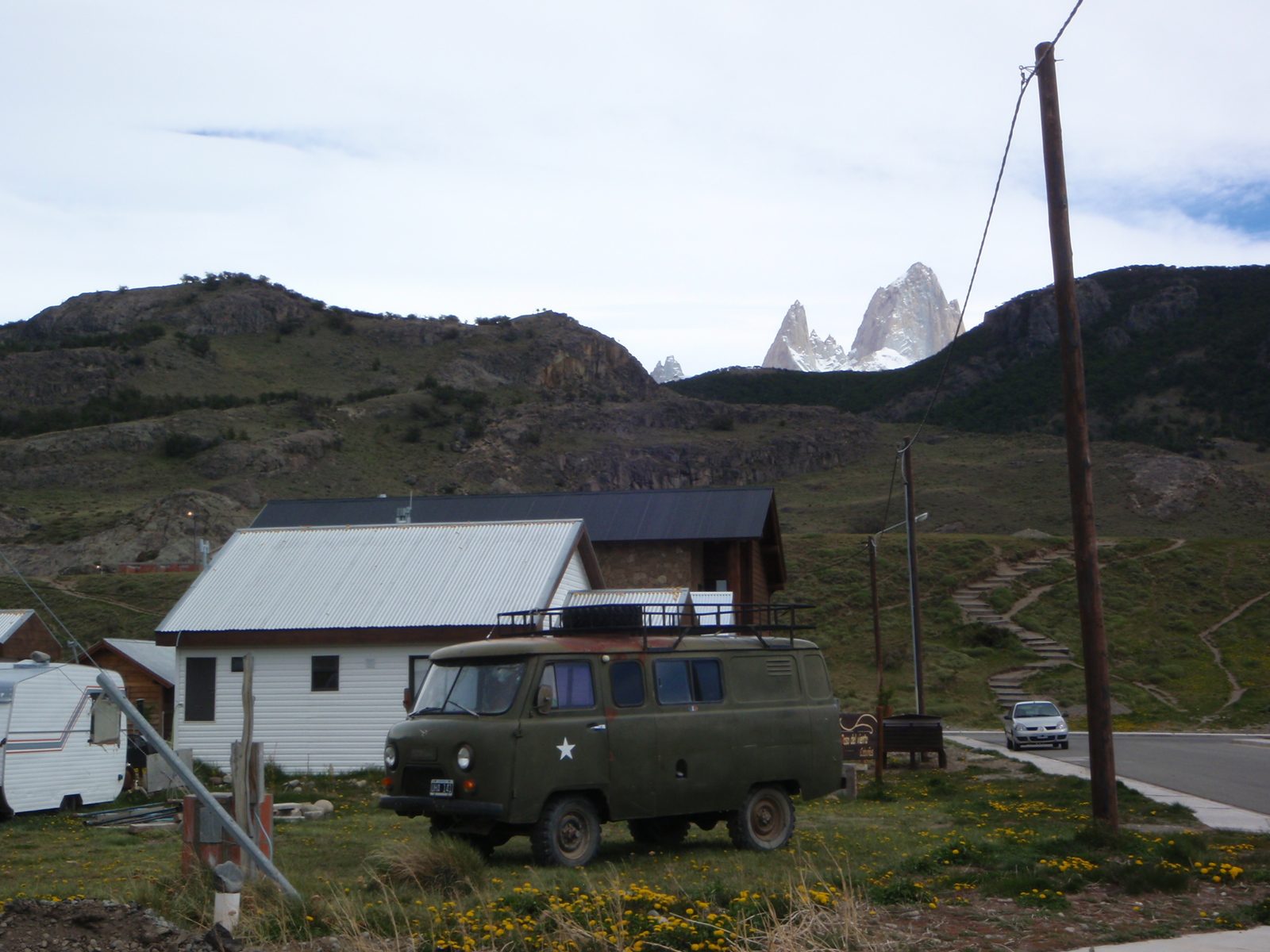 Cool old army van with the Fitz looming in the background.