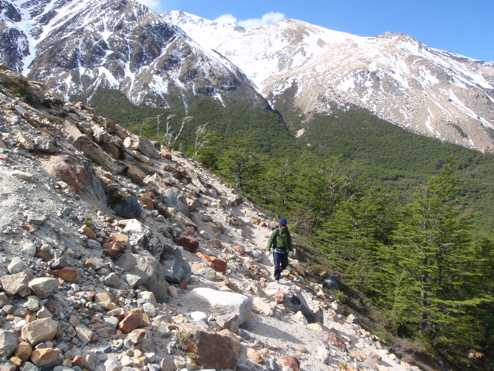 Jay hiking back down.