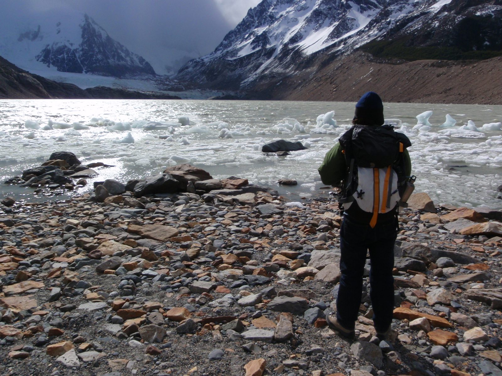 Jay inspecting the glacial debris.