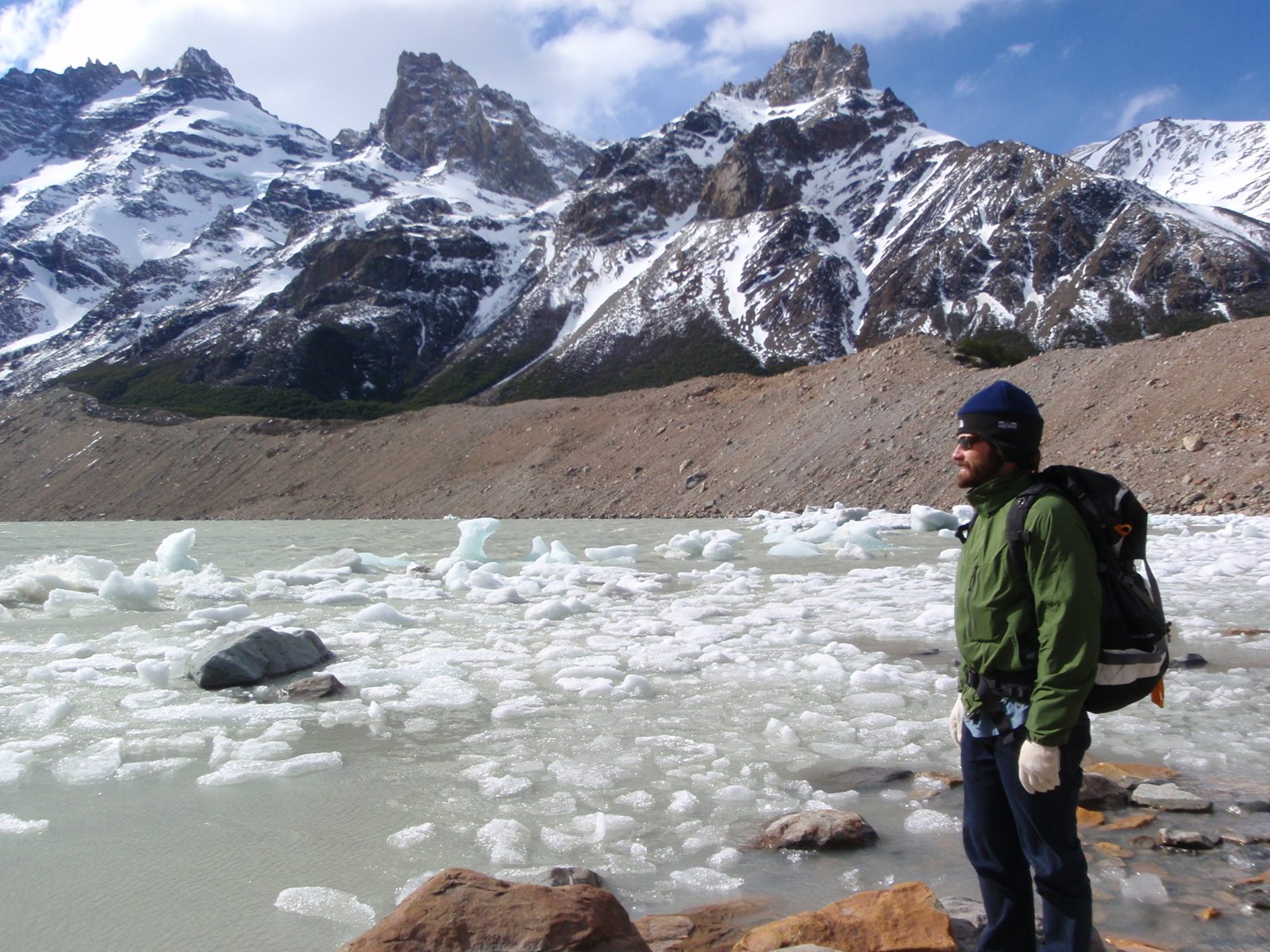 Jay inspecting the glacial debris.