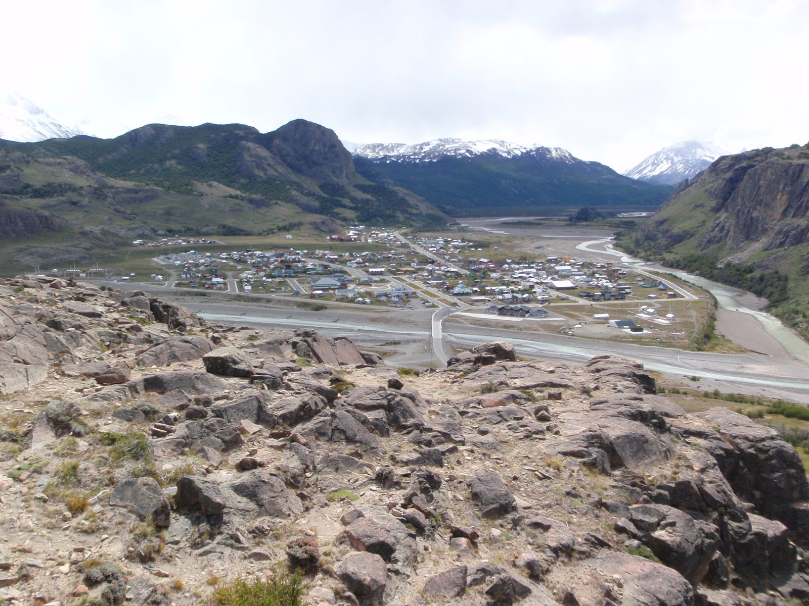The town from our mirador. It's actually a pretty spot, at the confluence of two major rivers...