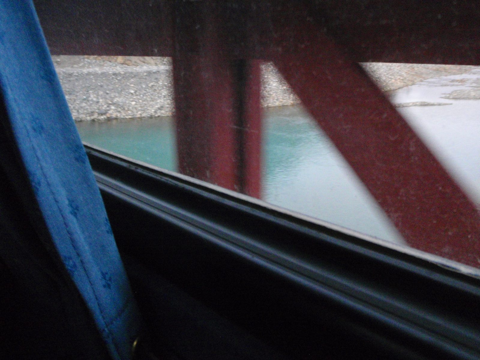Crossing a bridge on the bus.