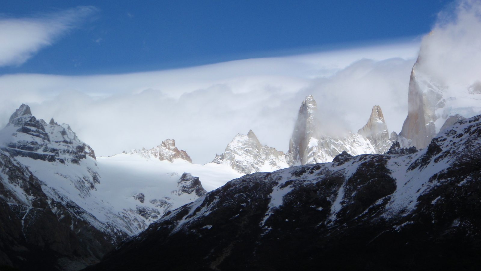 "Los Tres" as they are called.  Fitzroy on the right and two sub peaks below.