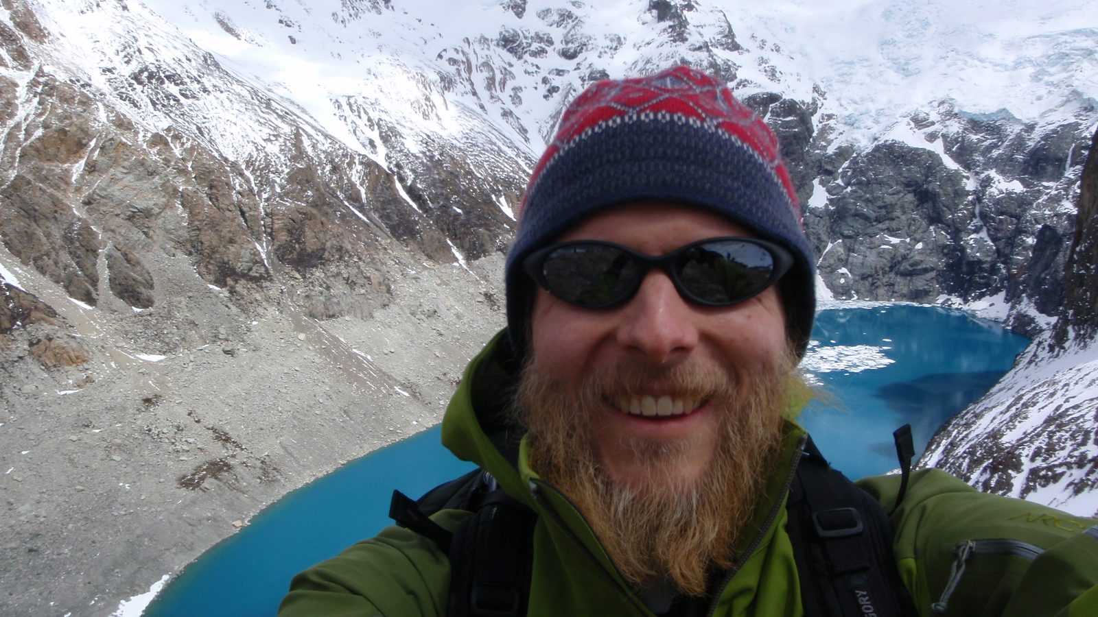 John, finally arrived at the smurf-blood blue Laguna De Los Tres.