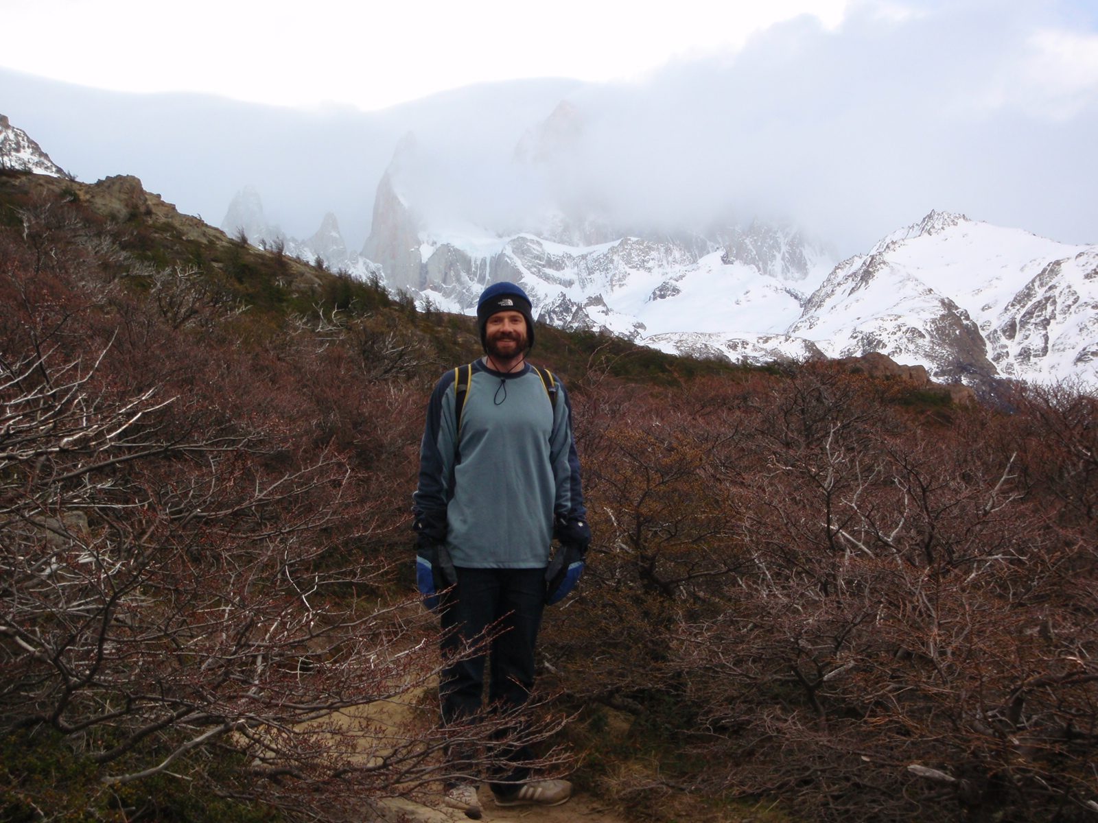 Jay, trying to capture the storm in the background, but it just sort of got washed out.