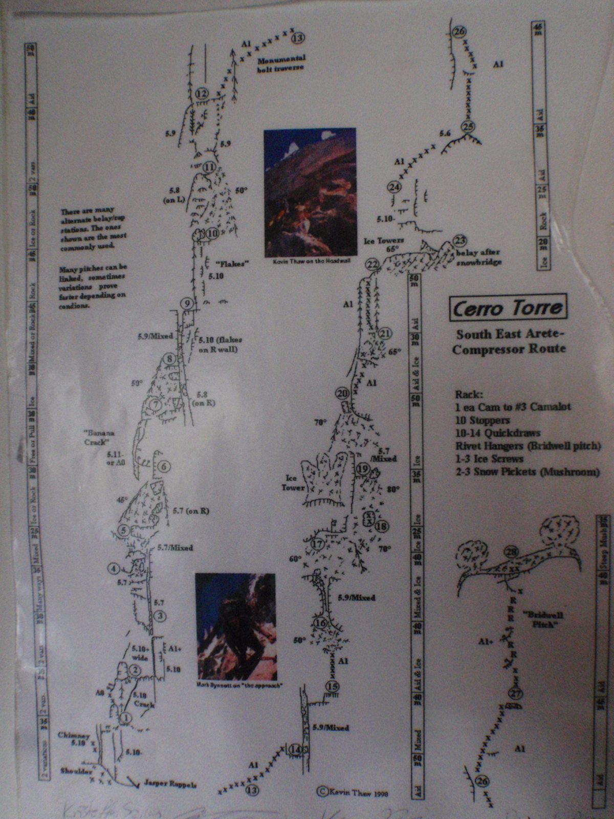 Ever thought of climbing Cerro Torre?  This is what it takes!  Only 28 pitches.  5.10+/A1+.  And...