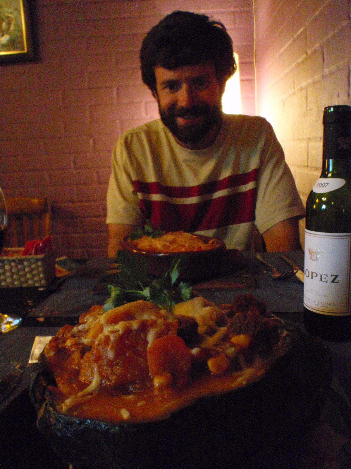 Dinner in El Calafate.  Things here were very touristy and expensive.  We spent a lot more here...
