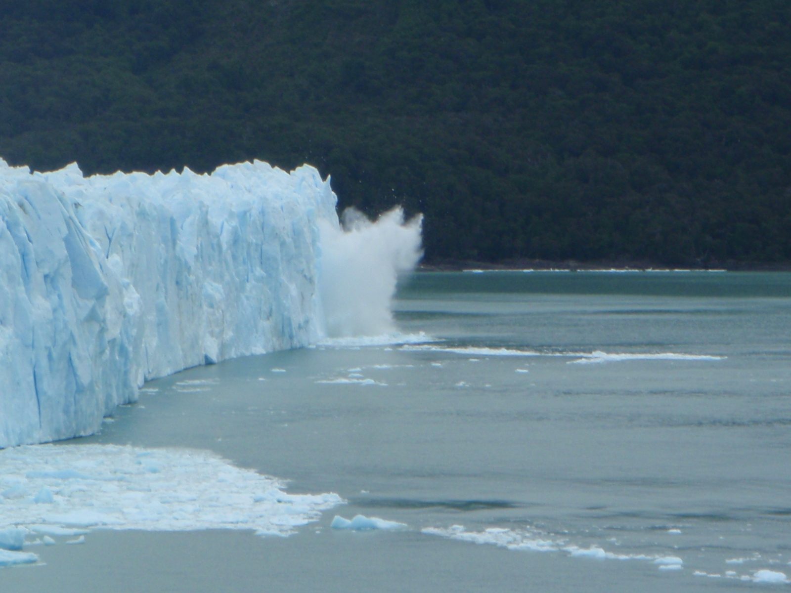 Huge section of the glacier falling off.  I just happened to get lucky with this shot.