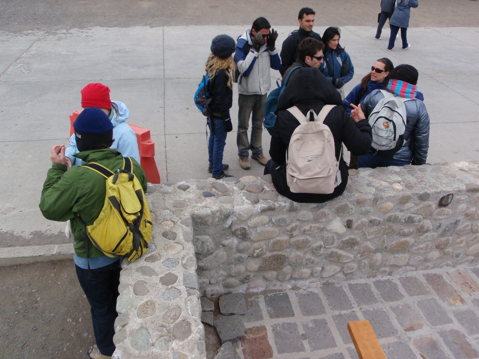 Jay chatting with one of the other people in our tour group while we waited for the bus to come...