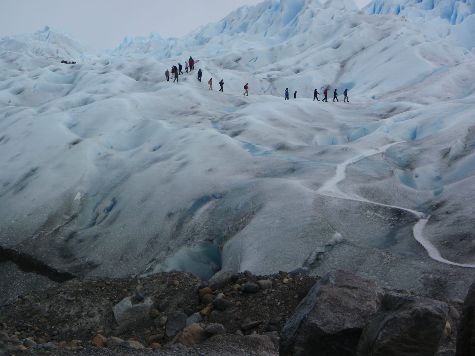 Like another planet.  Another group returns from trekking on the glacier.