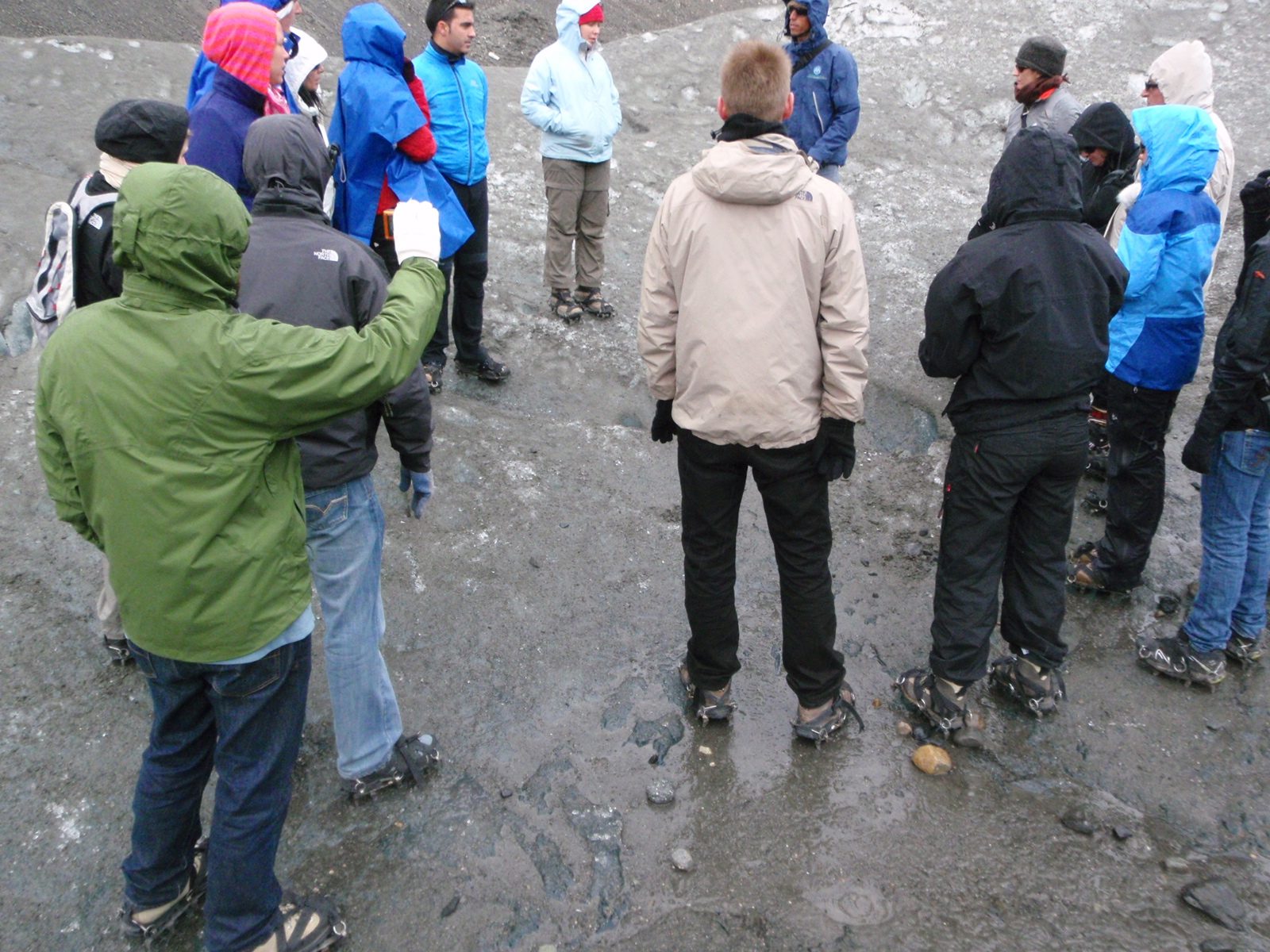 Getting yet another lecture on what to do, and what not to do, on the glacier.