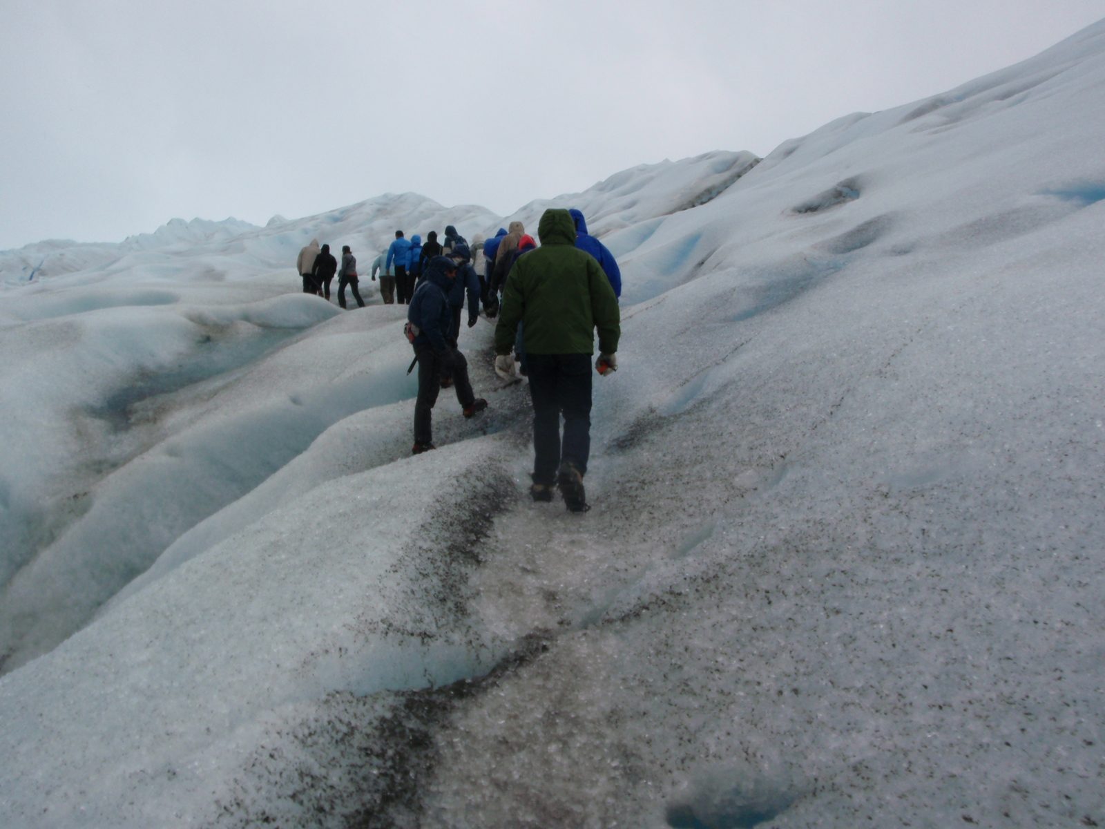 Hiking up onto the glacier...
