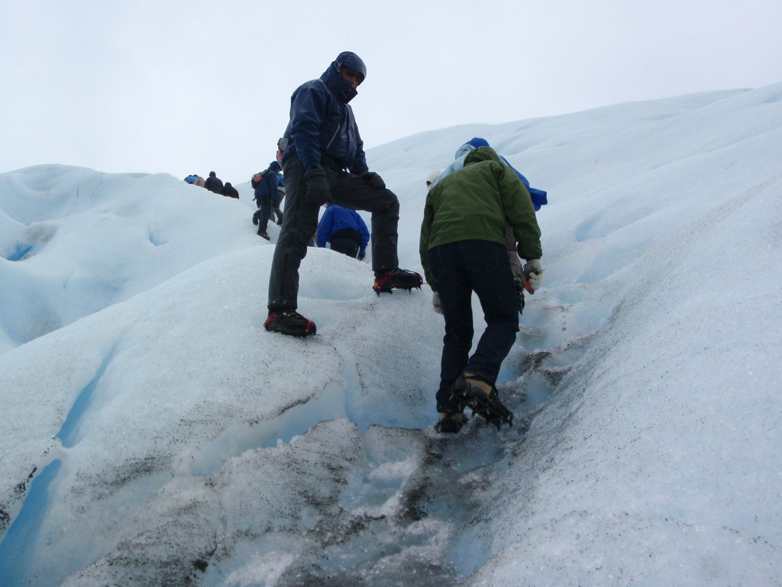 Trudging up over to the next crevasse.  Or guide says that these routes stay stable for maybe a...