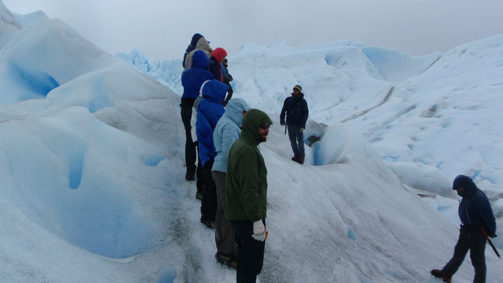Waiting while our guide instructs us not to fall into a crevasse.