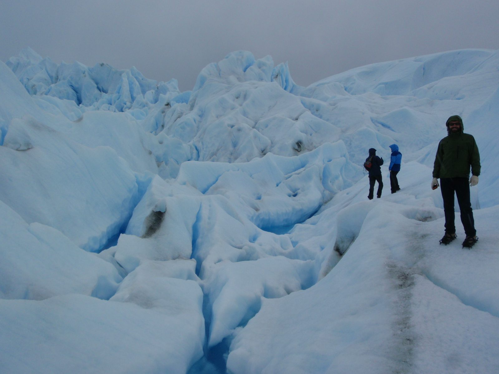 Jay next to some seracs and crevasses.