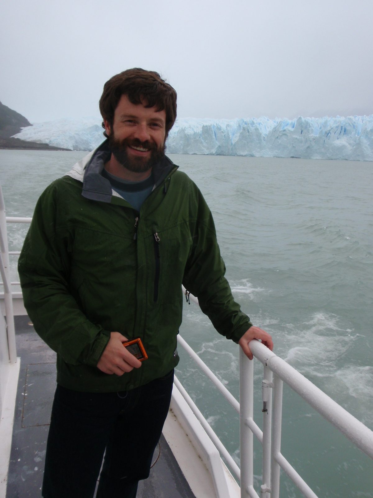 Jay and Perito Moreno in the background.