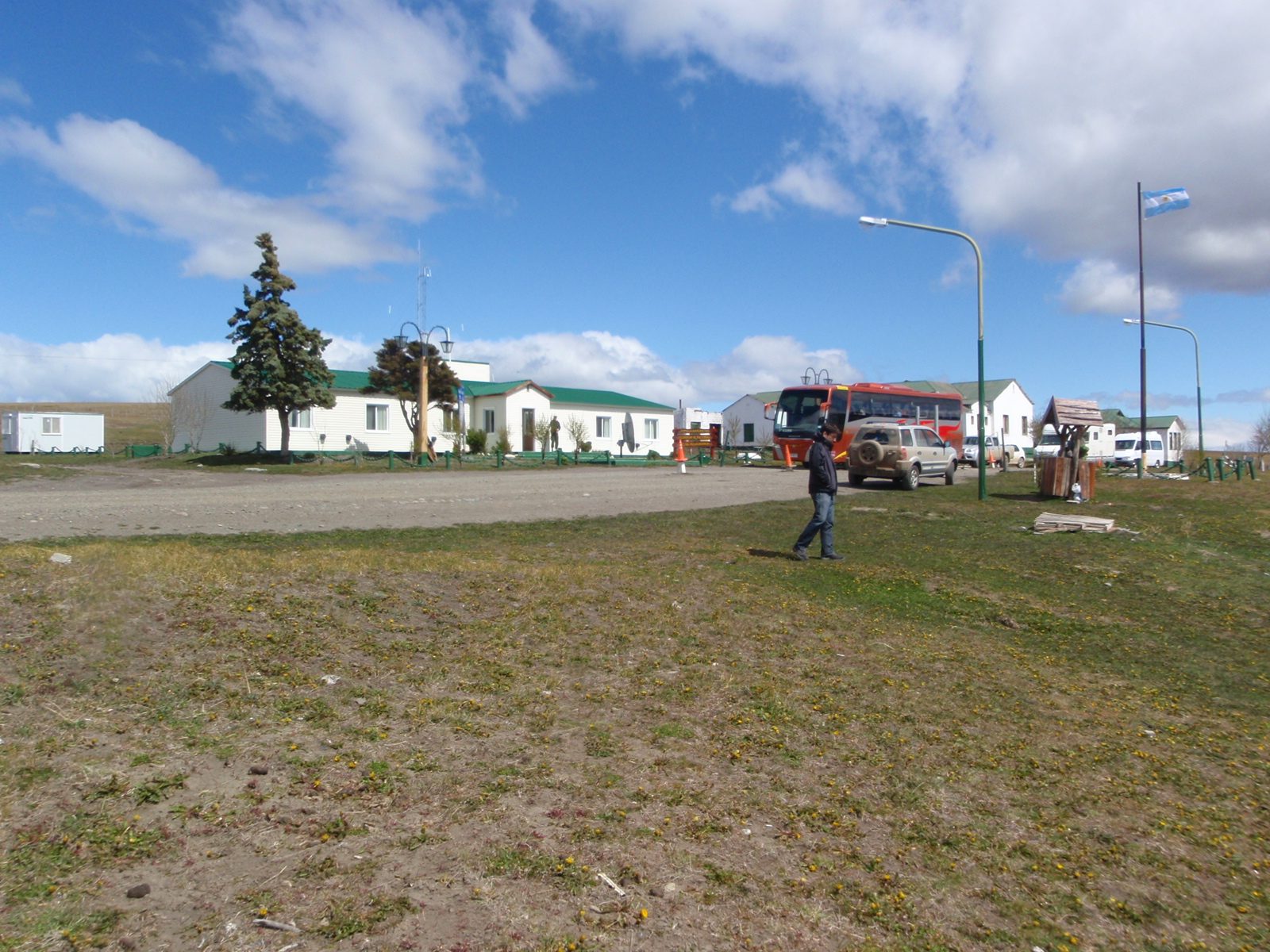 Not much of a border crossing. We had to stand around in a small waiting area for a while we...