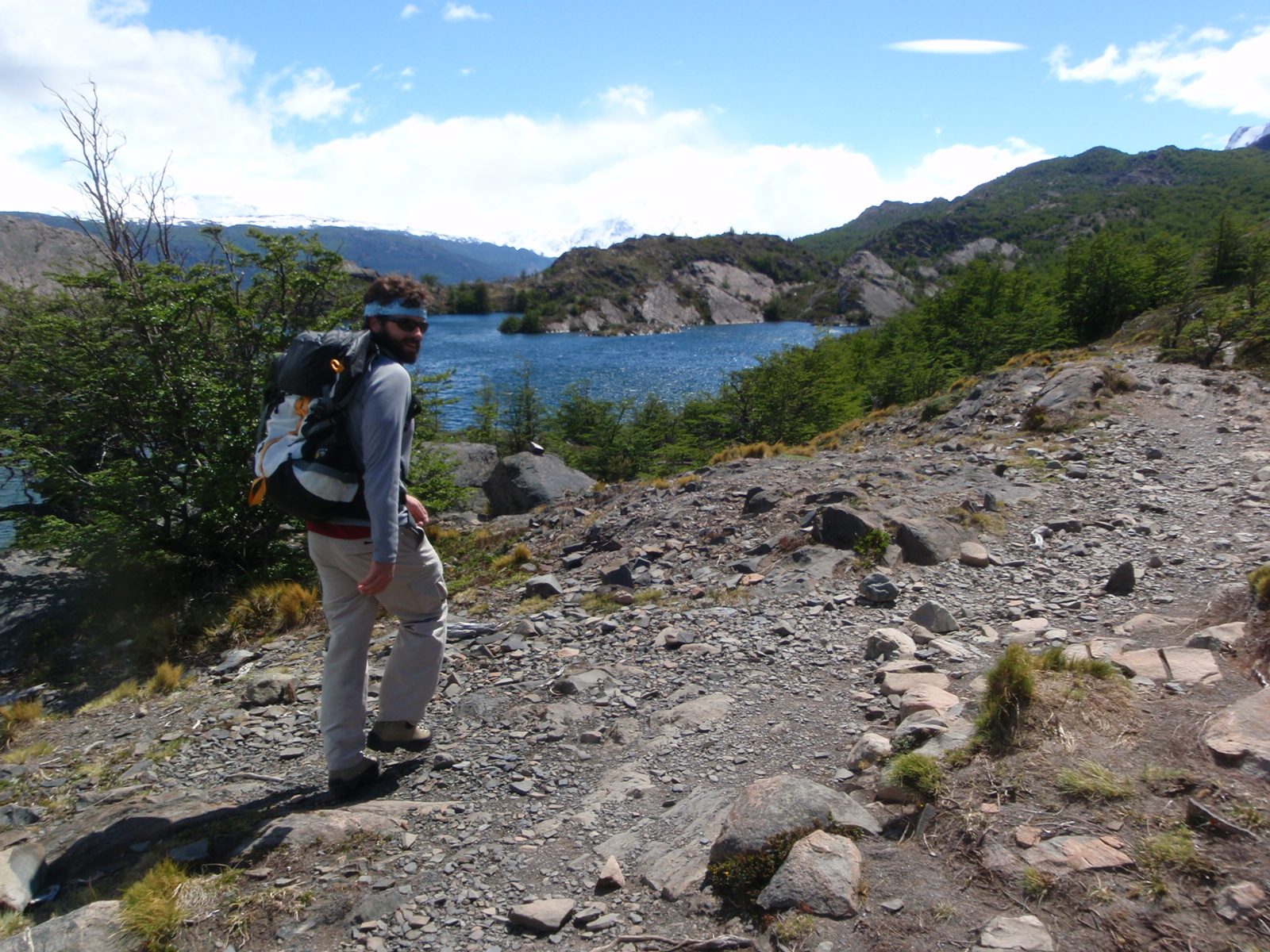 Jay, as we walk past a little glacier-carved lake.
