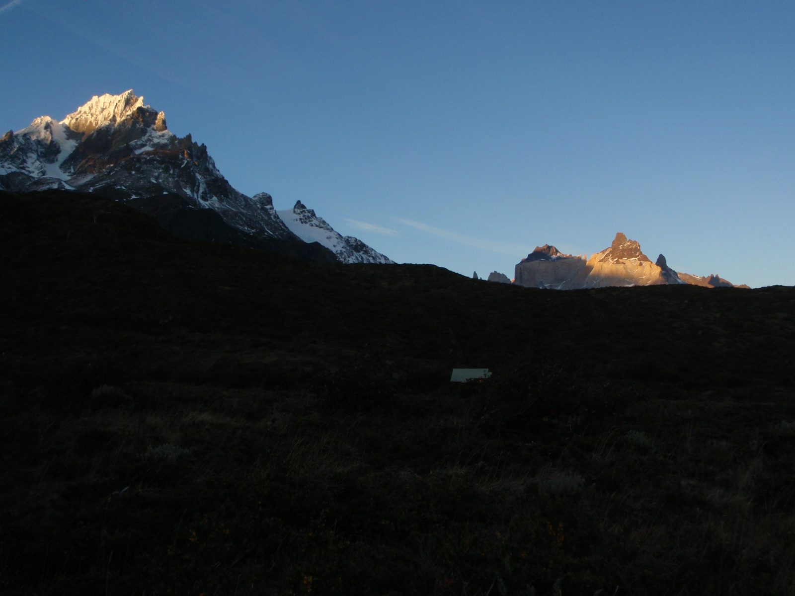 With El Cuernos in the background. We will hike pretty close to those mountains by this time tomorrow.