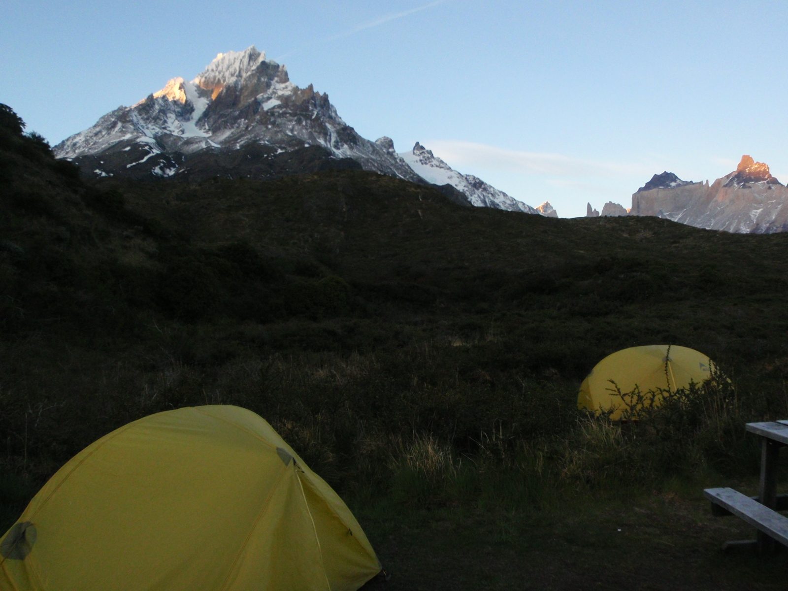 Our tent in the very close foreground, to put the last couple of shots in context.