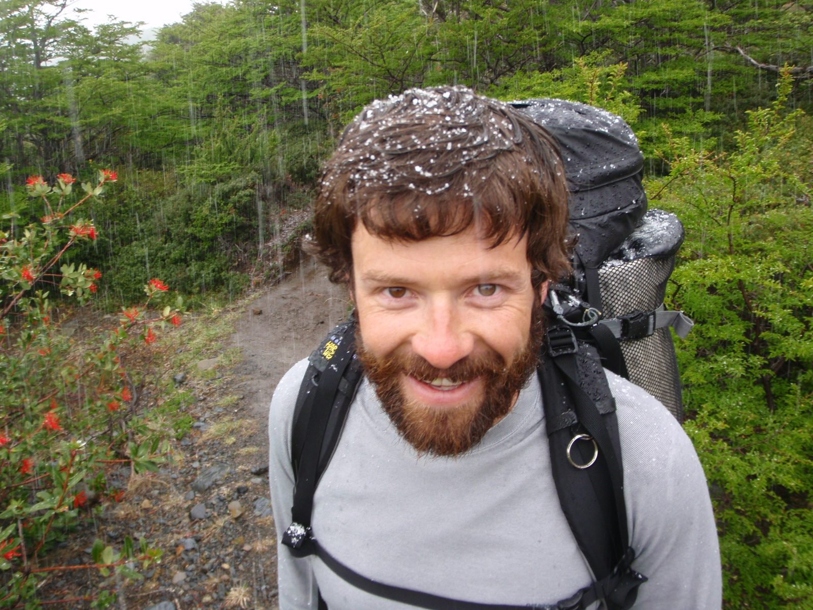 Jay with his snow cap on.