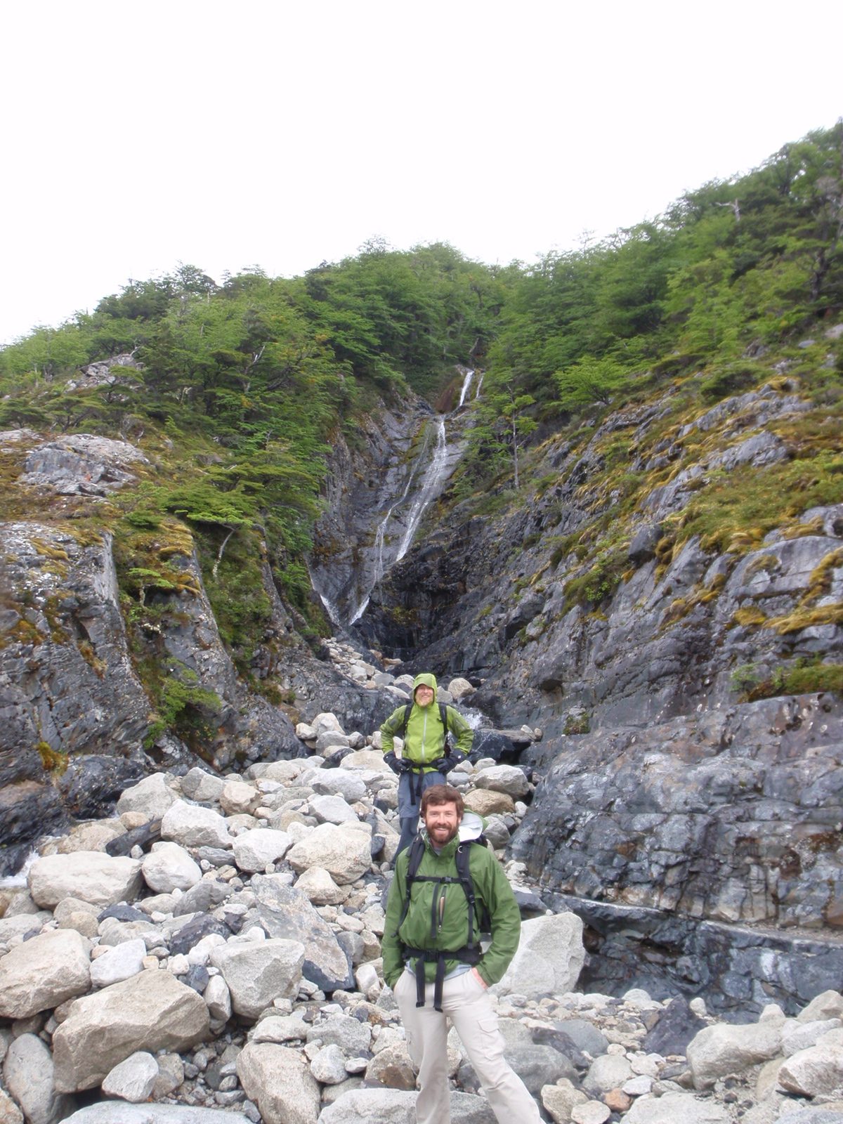 Jay and I use timer mode to pose in front of the cascades.