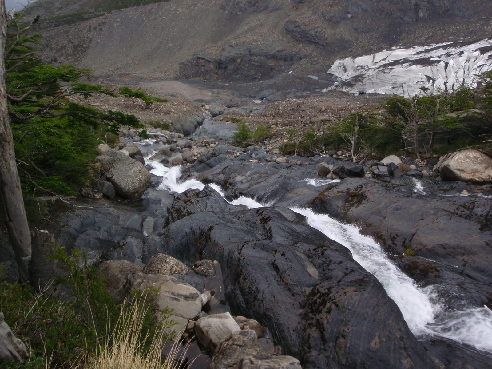 Cascading down the mountain.