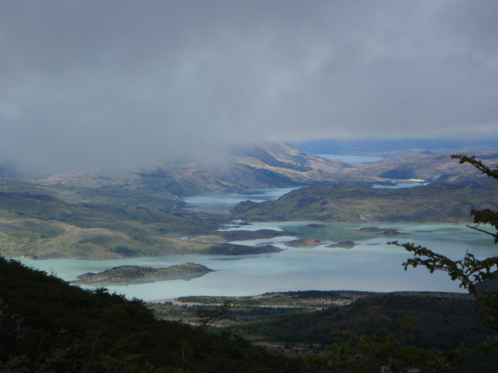 Crazy colors from the glacial fed lakes in the distance. Not touched up in any way.