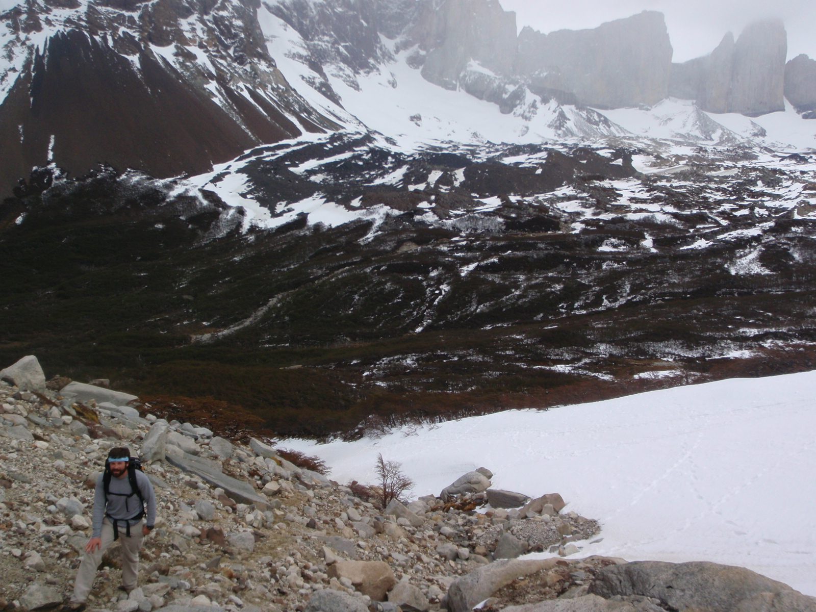 Eventually we get onto dry rock again. I have no idea how Jay is not cold. Actually I'm guessing...