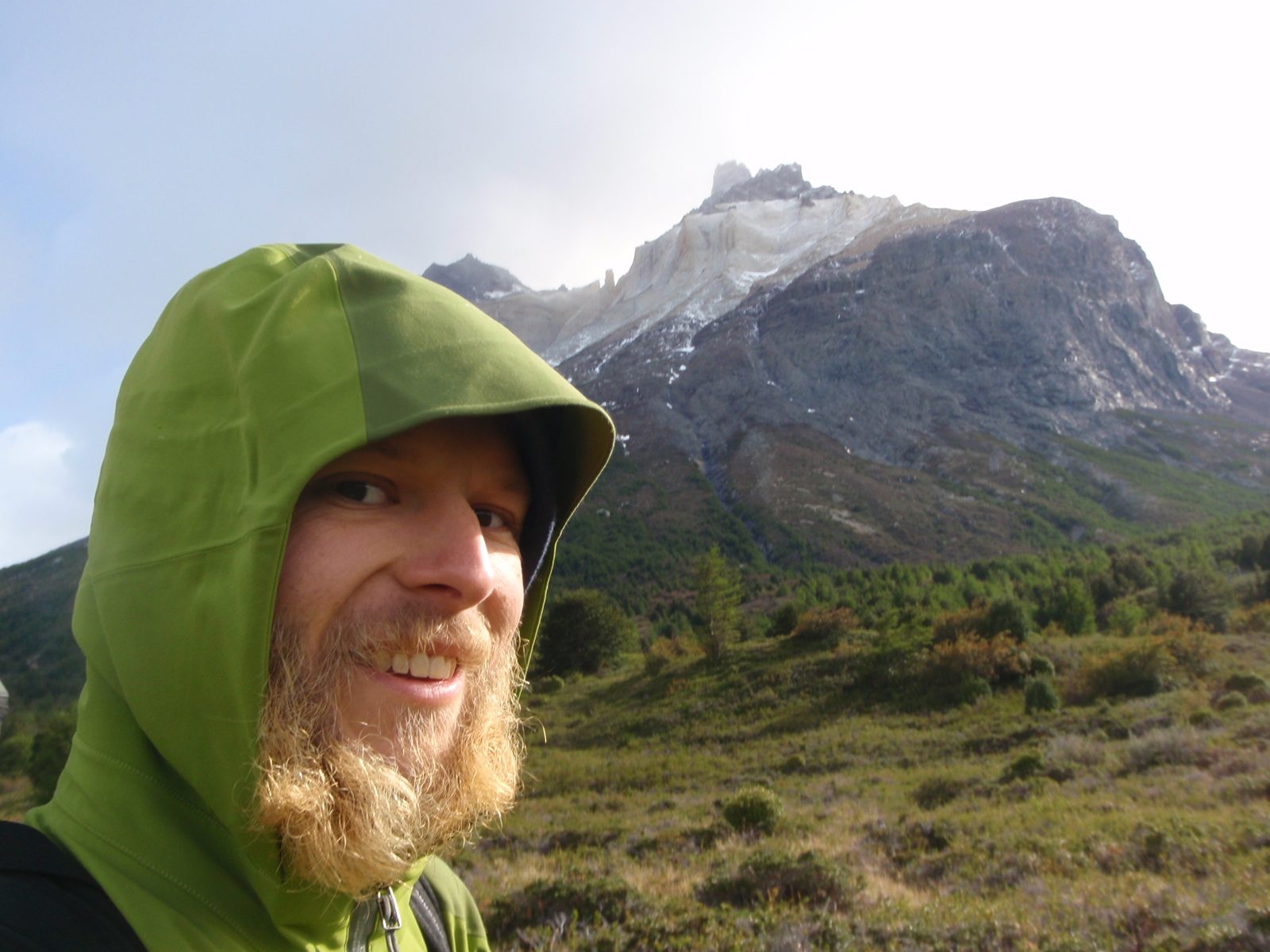 John hiking with some Cuernos in the background.