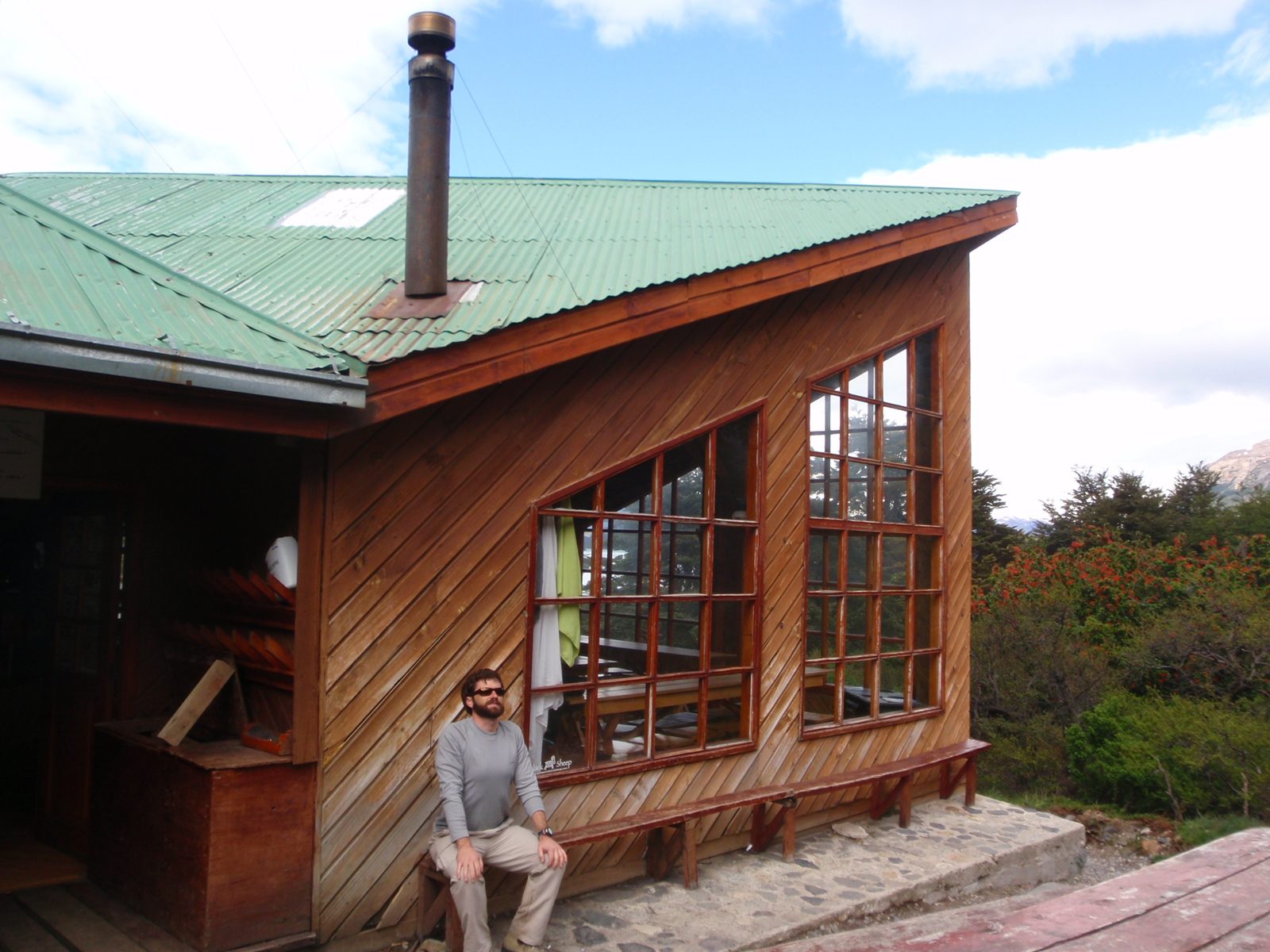 Jay taking a break at Albergue Los Cuernos. I think we managed to use their bathrooms too, but...