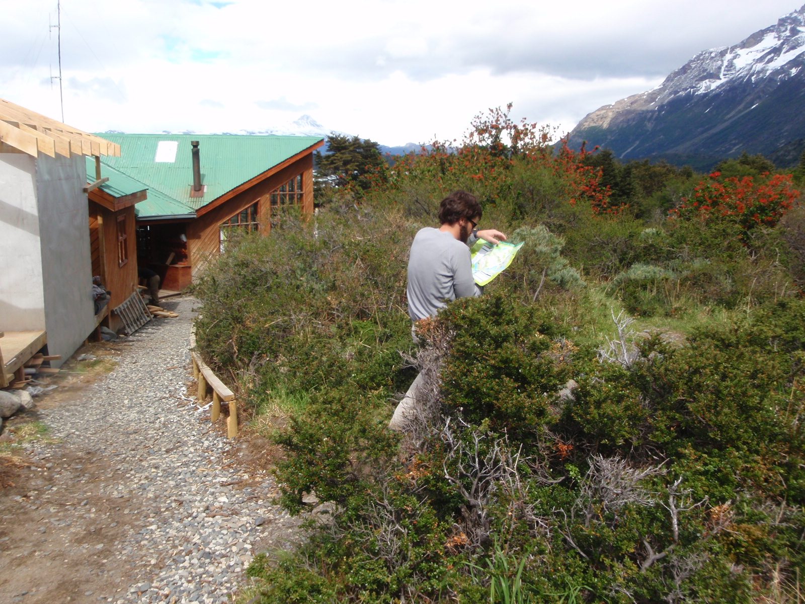 Jay inspects our trustworthy map. Less of a navigational map, it was one of those not-to-scale...