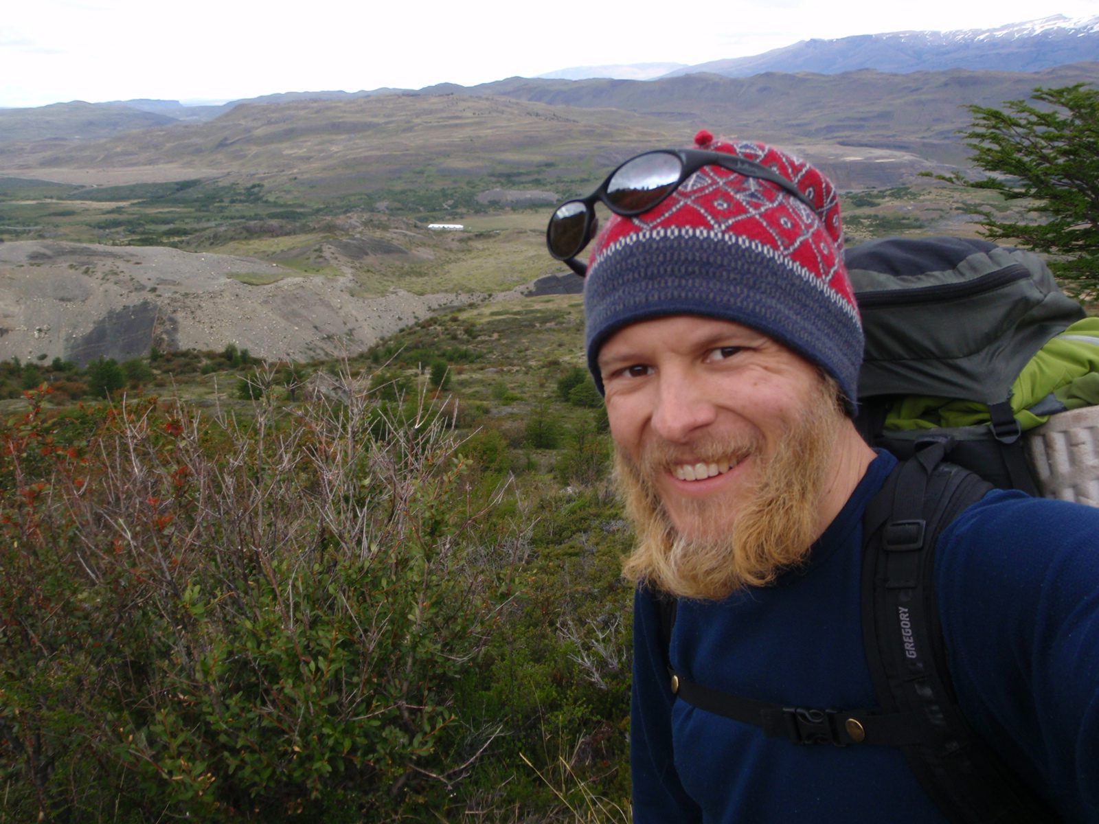 Taking a self portrait on the way across to the third stick of the W.