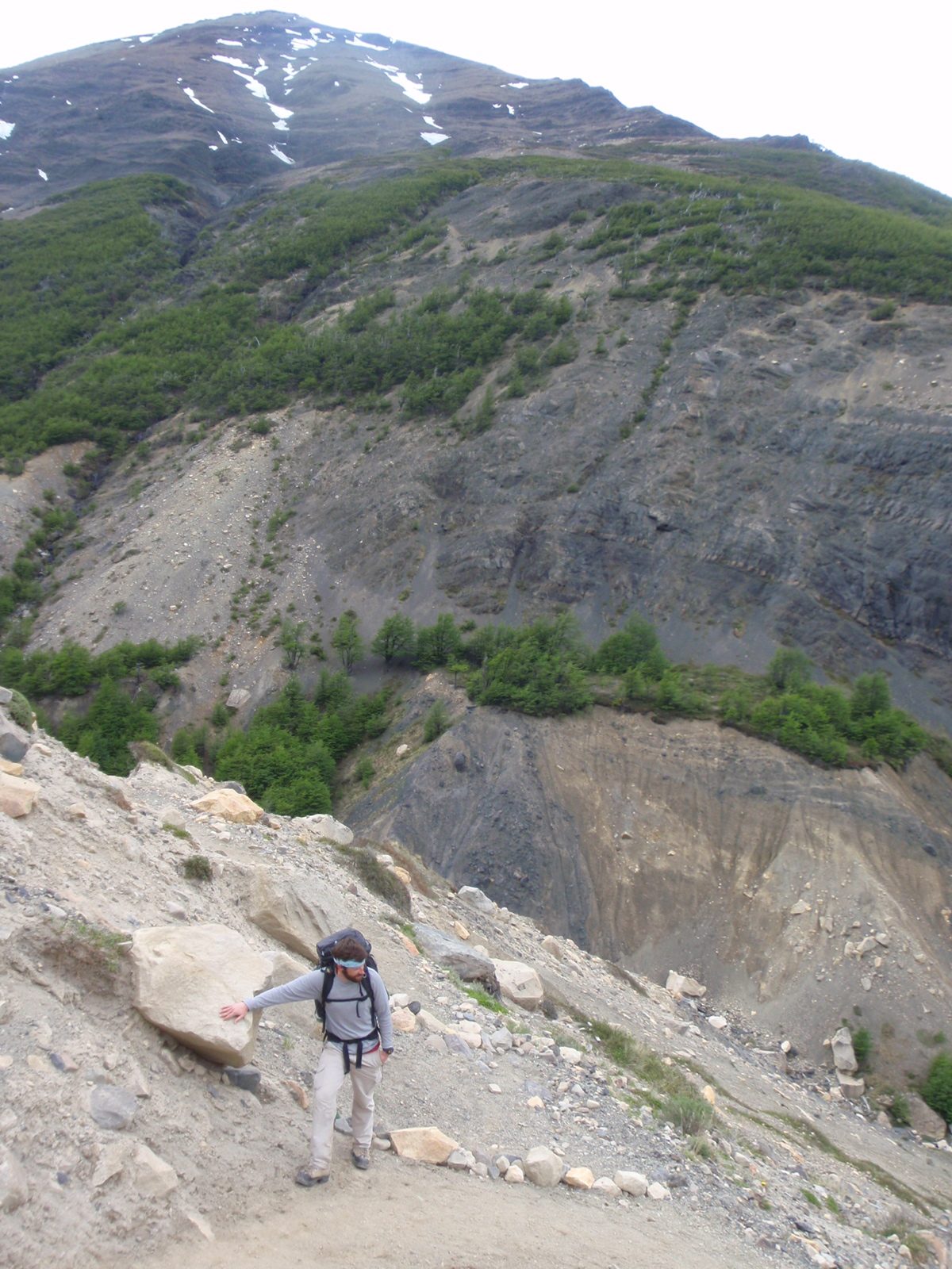 Gripping a rock over fear of tumbling down?