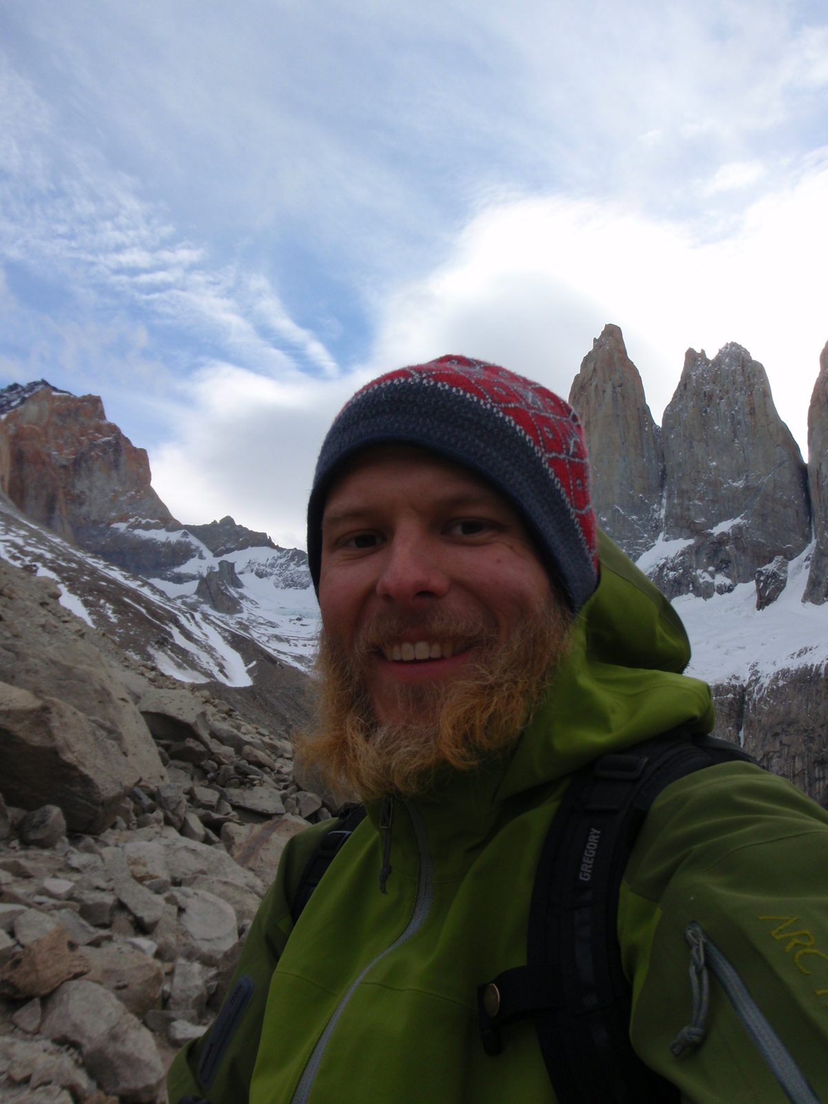 Self portrait with two of the three towers. Almost!