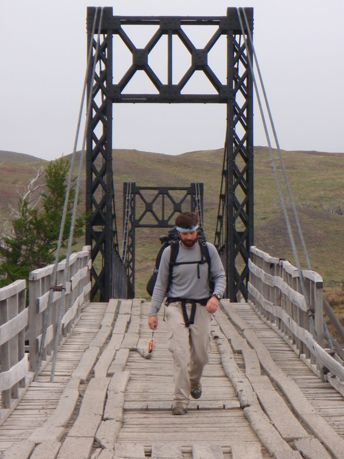 Jay crosses the bridge.