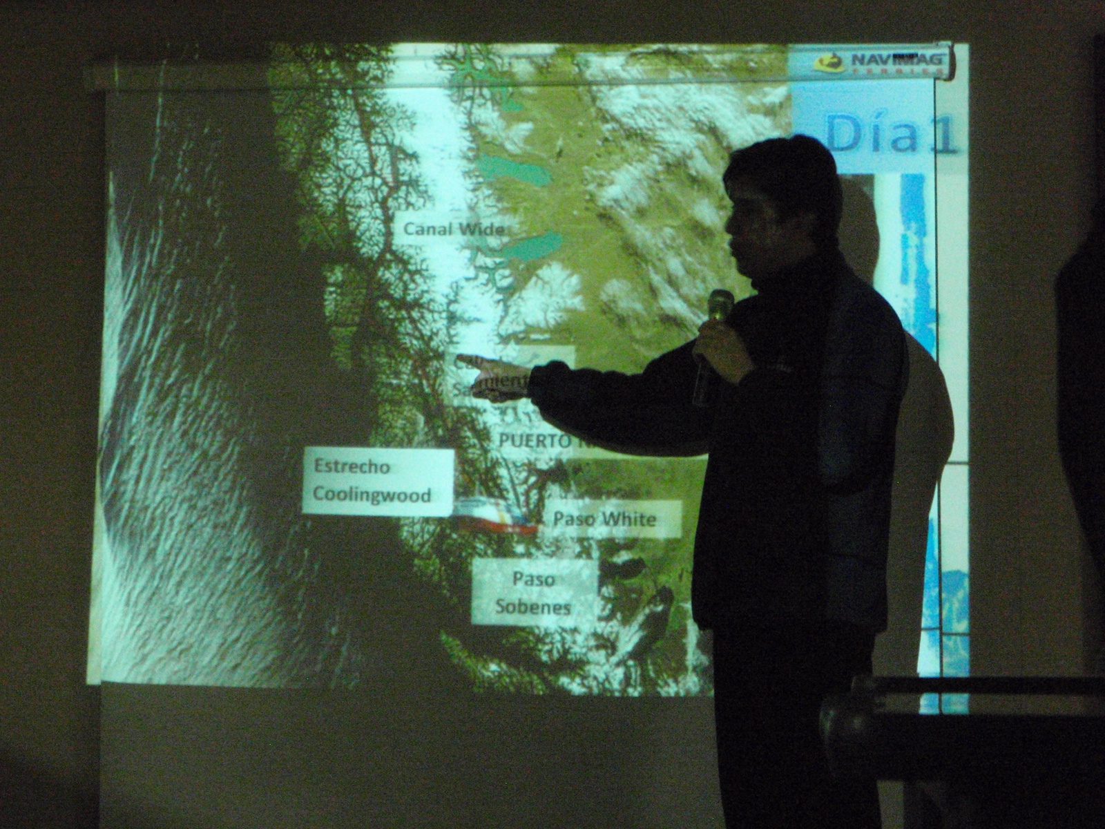 Our crew member guide explains our course. I can't believe I forgot his name. I think it started with M.