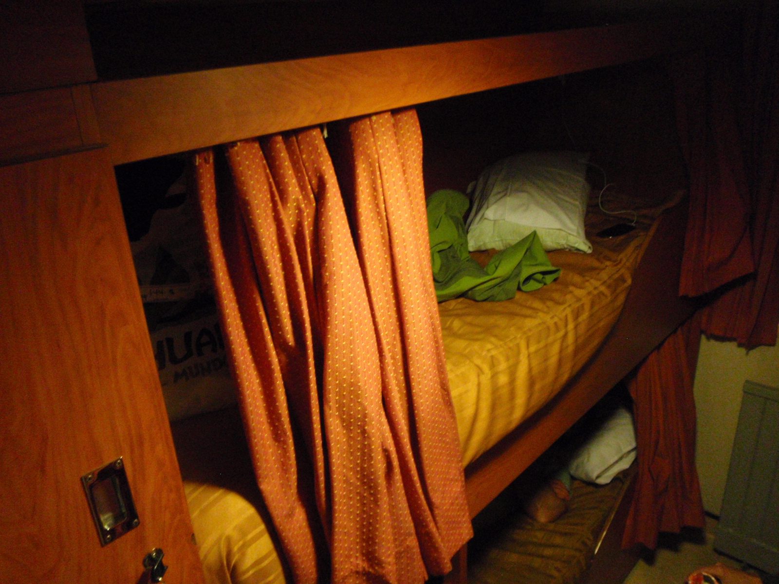 My bed (top) and Jay's bed (bottom).