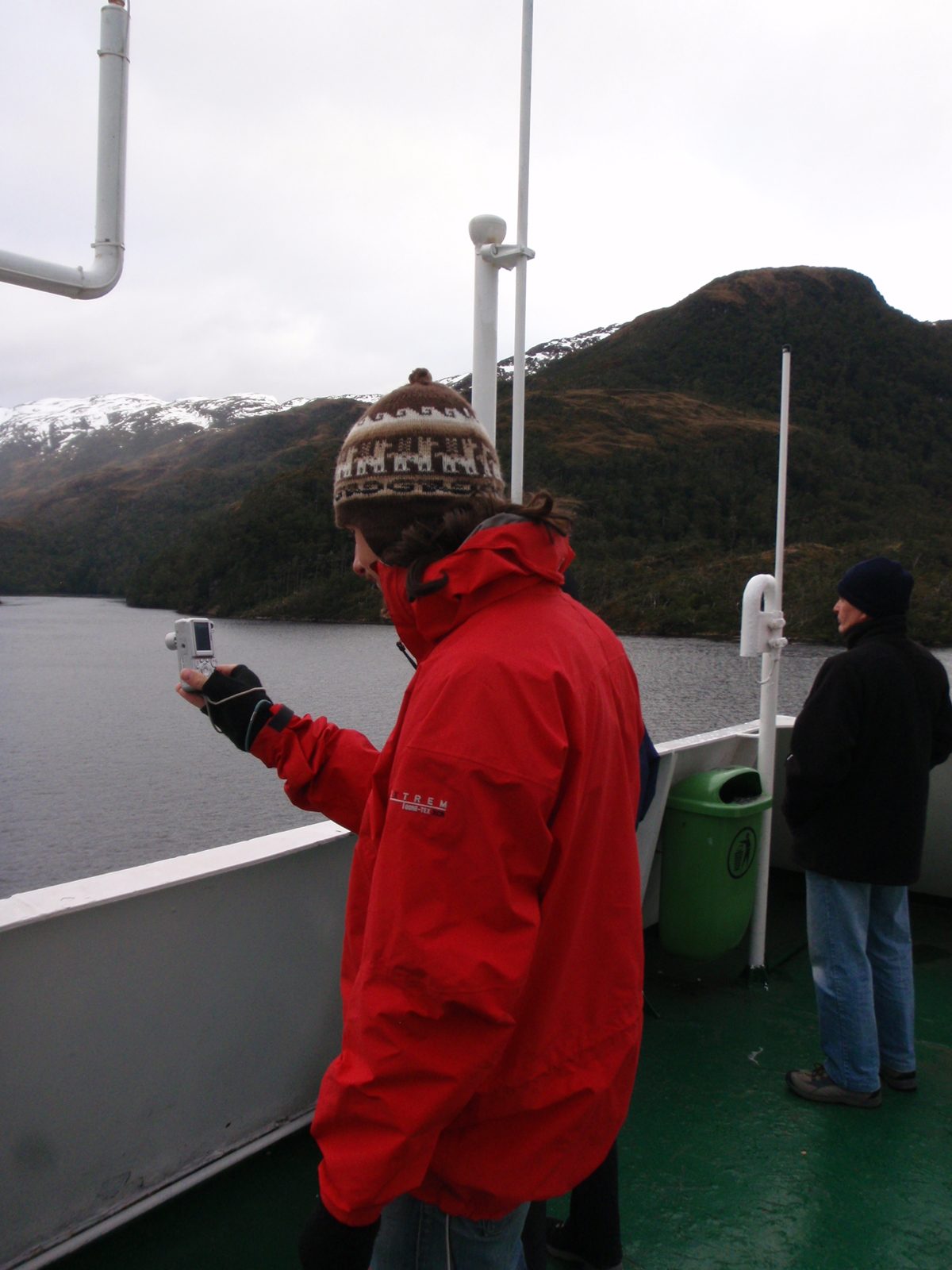 Pascal photographs the narrow strait ahead.