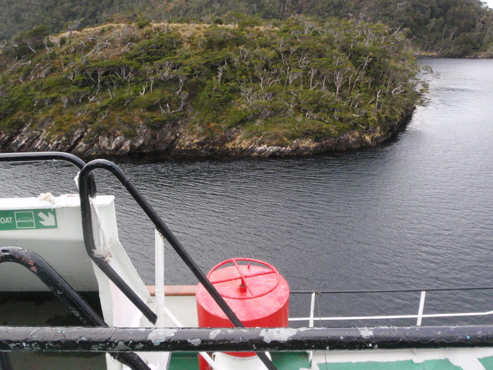Getting closer to land (off the starboard side).