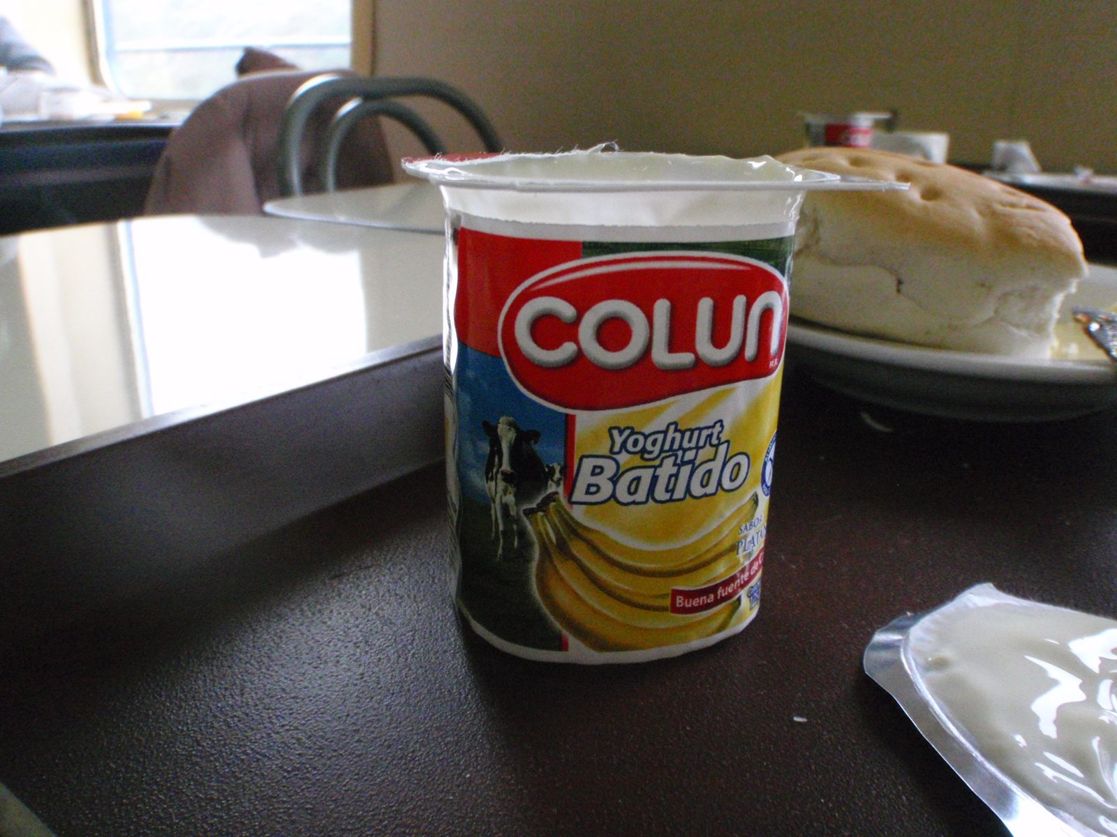 Breakfast on board. Yogurt, "bread", some sugar cereal. Maybe fruit cups. Not great but not...