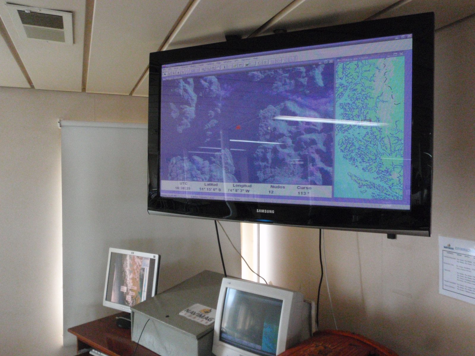 We had a GPS system on board hooked up to a PC and television screen, so you could always check...
