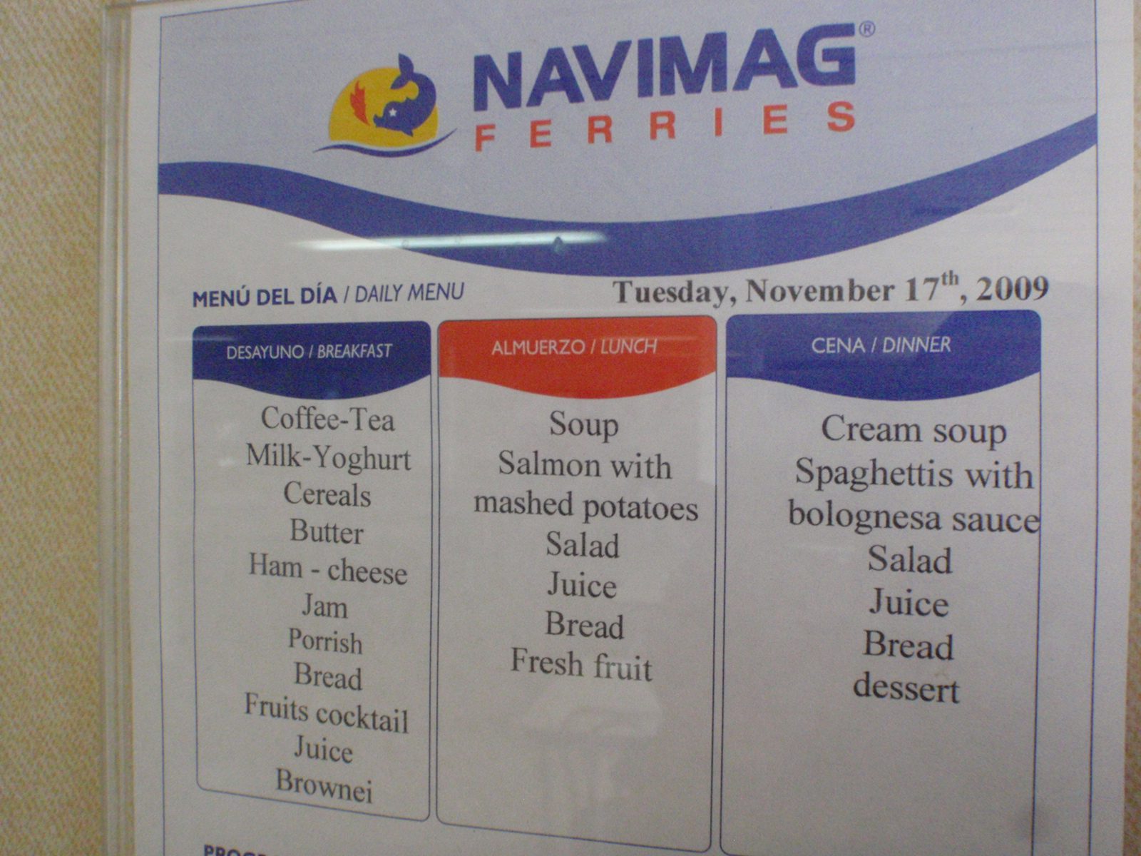 Food for the day.